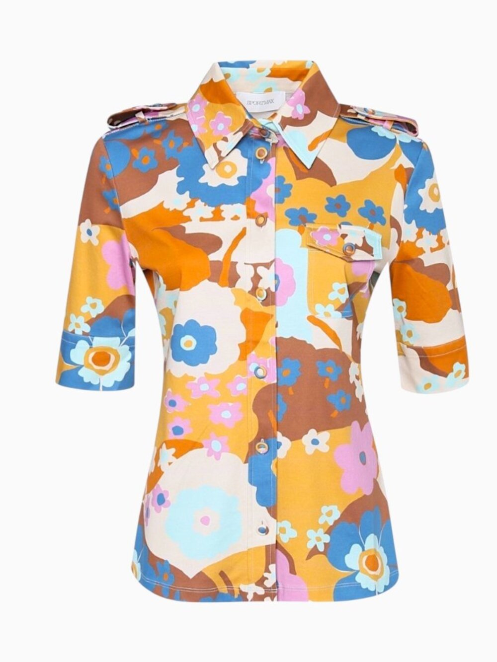 Sportmax by Max Mara VTG boho fairy retro 70's groovy psychedelic floral top S/M